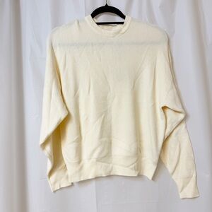 Brunette The Label Ribbed Knit Crew Sweater Cream XS/S NWT